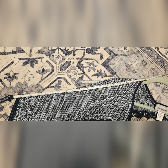 Catherines Open Front Cardigan Knit Sweater Plus Size 4X Blue Striped Sleeveless - Picture 5 of 6